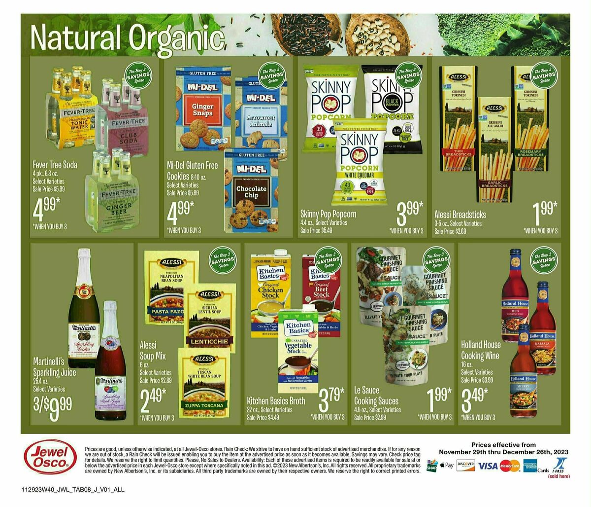 Jewel Osco Organics Guide Weekly Ad from November 29