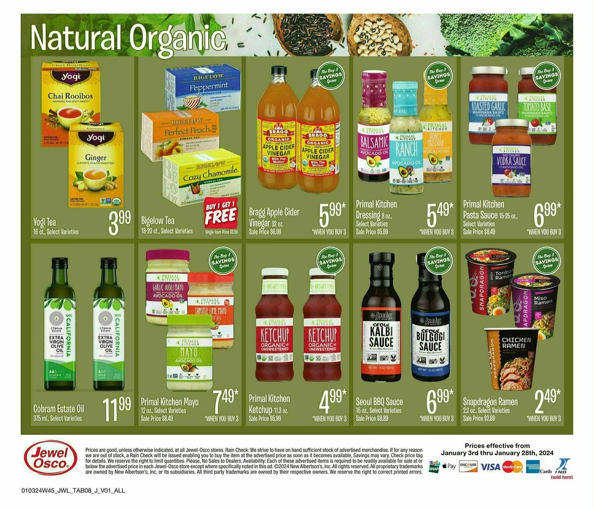 Jewel Osco Organics Guide Weekly Ad from January 3