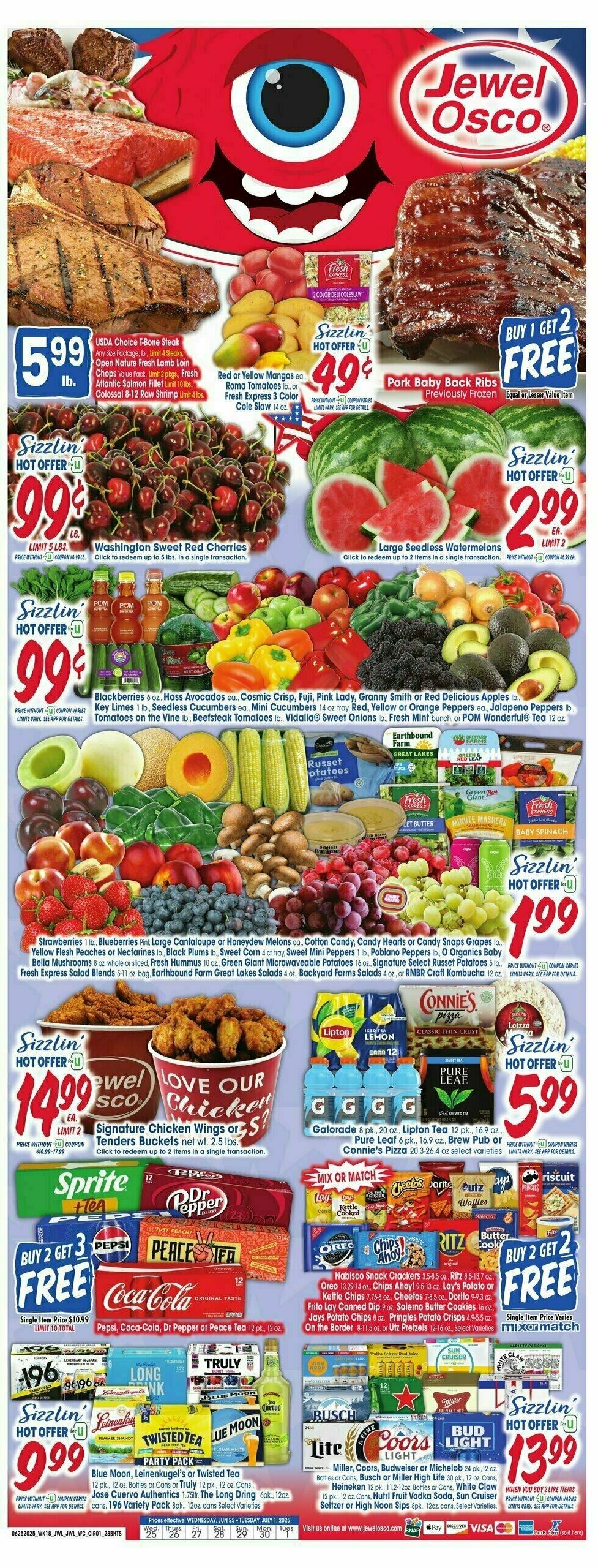 Jewel Osco Weekly Ad from June 25