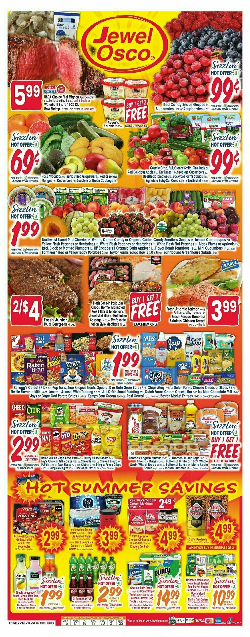 Jewel Osco Weekly Ad from July 16