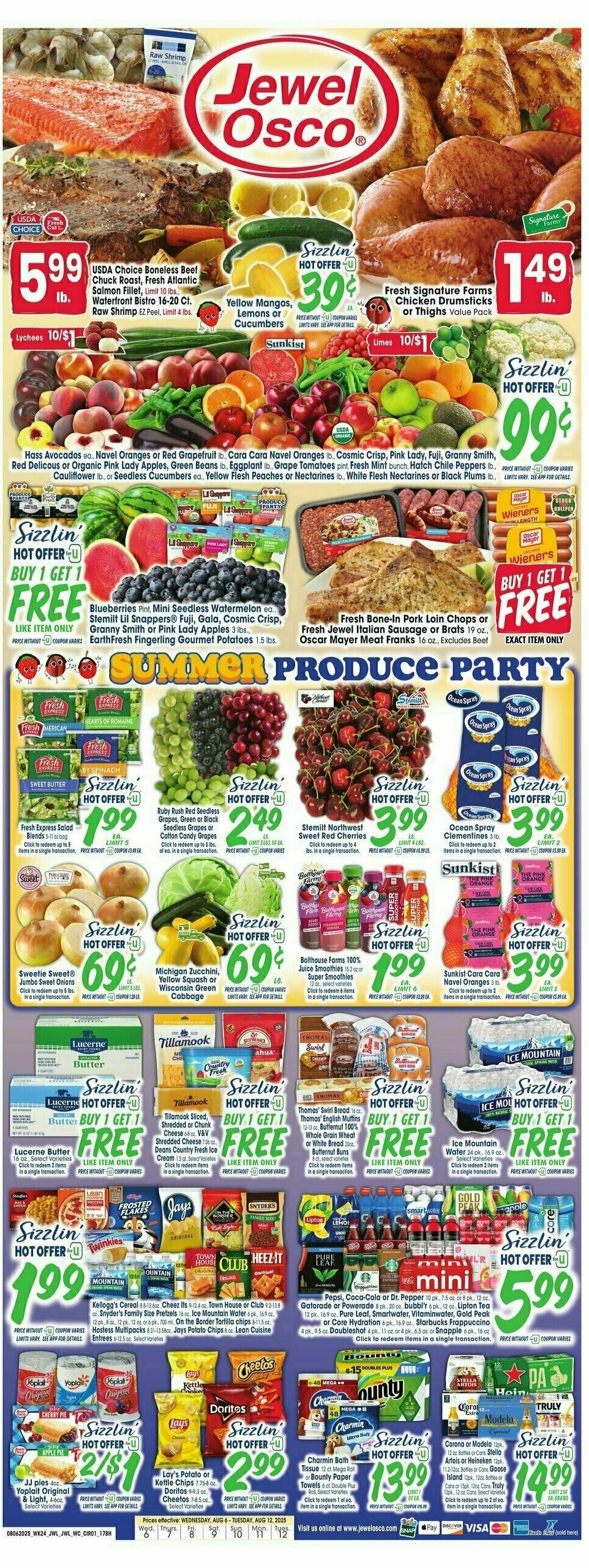 Jewel Osco Weekly Ad from August 6
