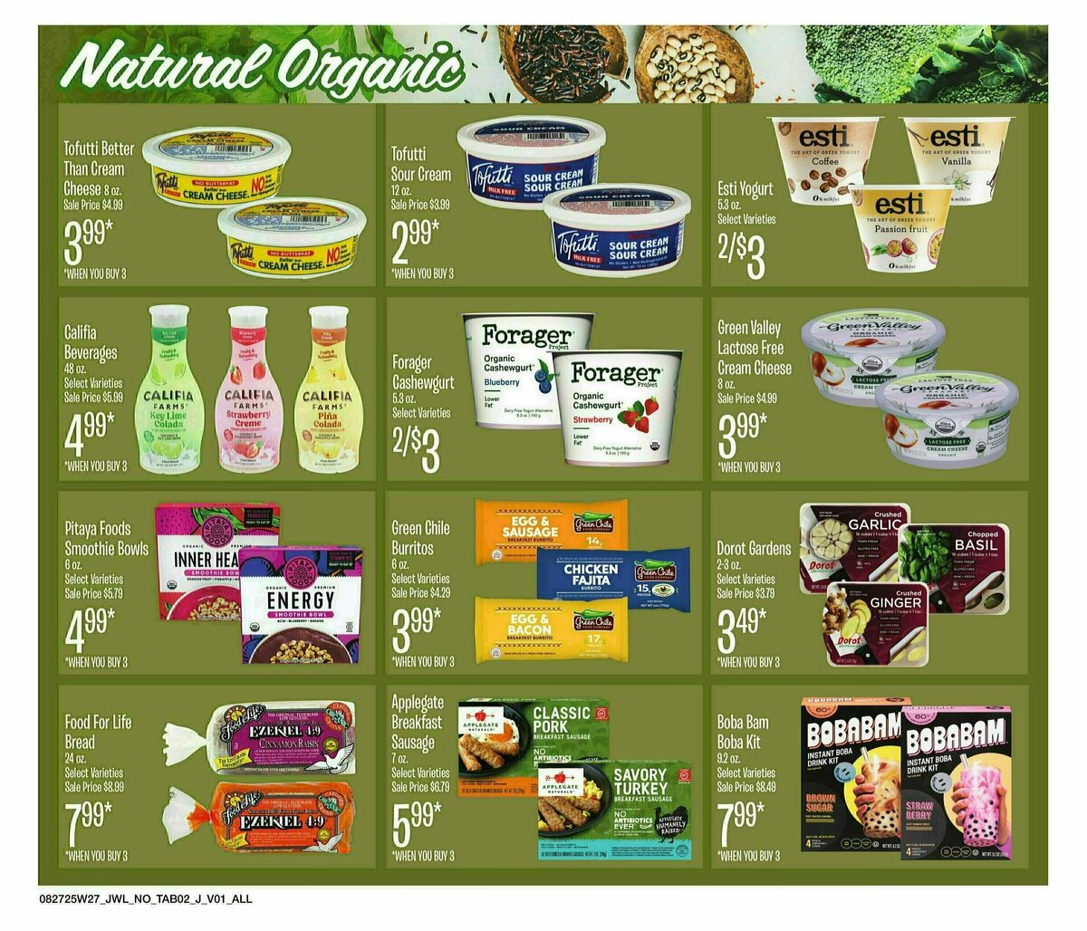 Jewel Osco Organics Guide Weekly Ad from August 27