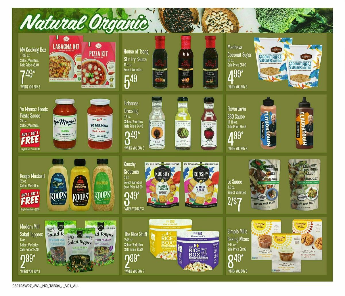 Jewel Osco Organics Guide Weekly Ad from August 27