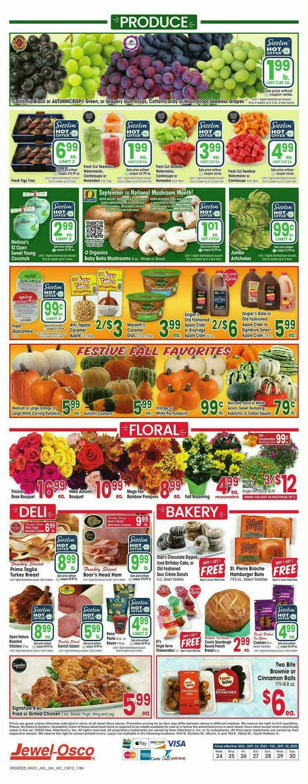 Jewel Osco Weekly Ad from September 24