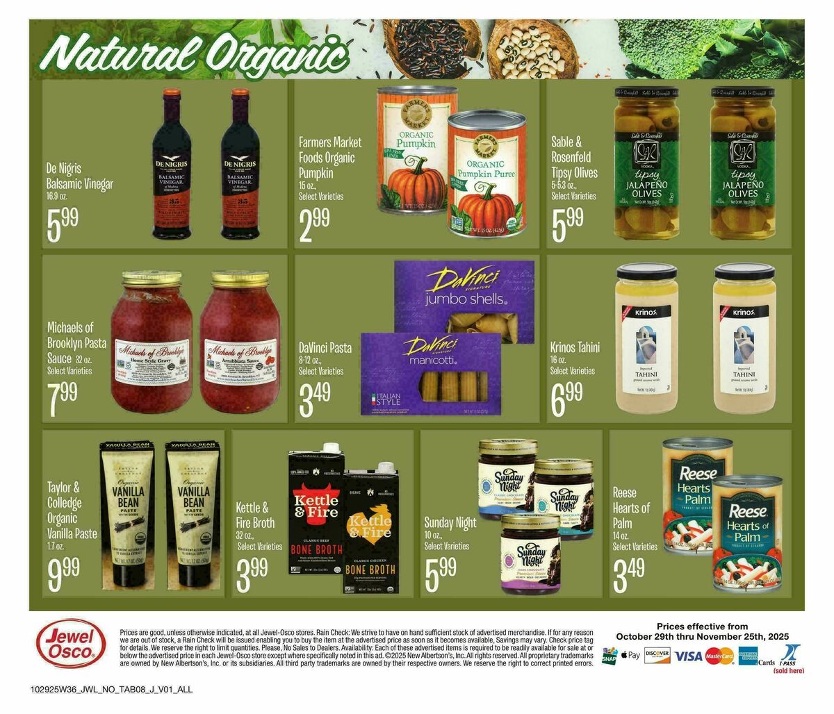 Jewel Osco Organics Guide Weekly Ad from October 29