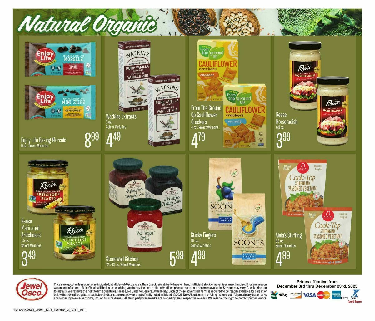Jewel Osco Organics Guide Weekly Ad from December 3