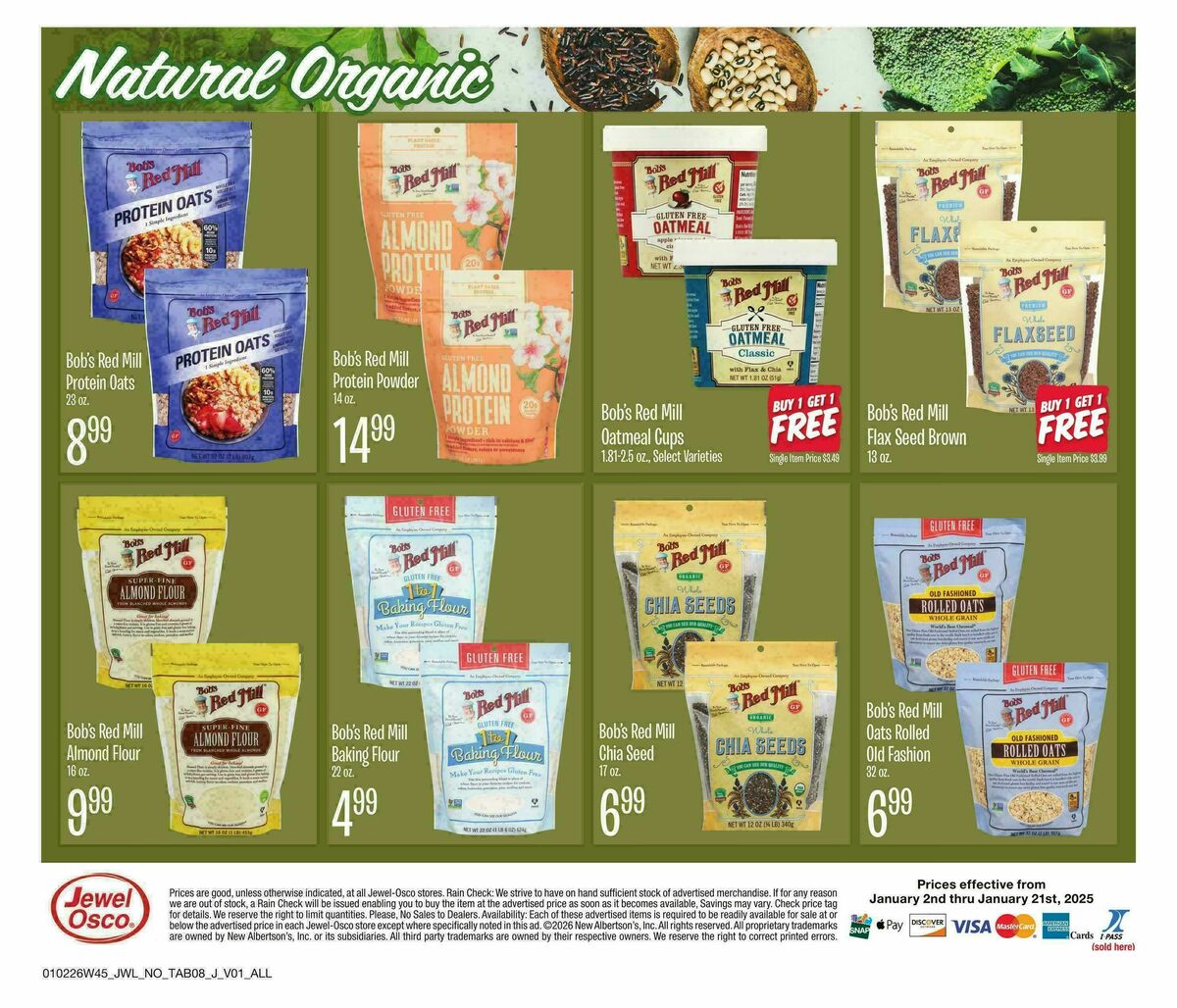 Jewel Osco Organics Guide Weekly Ad from January 2