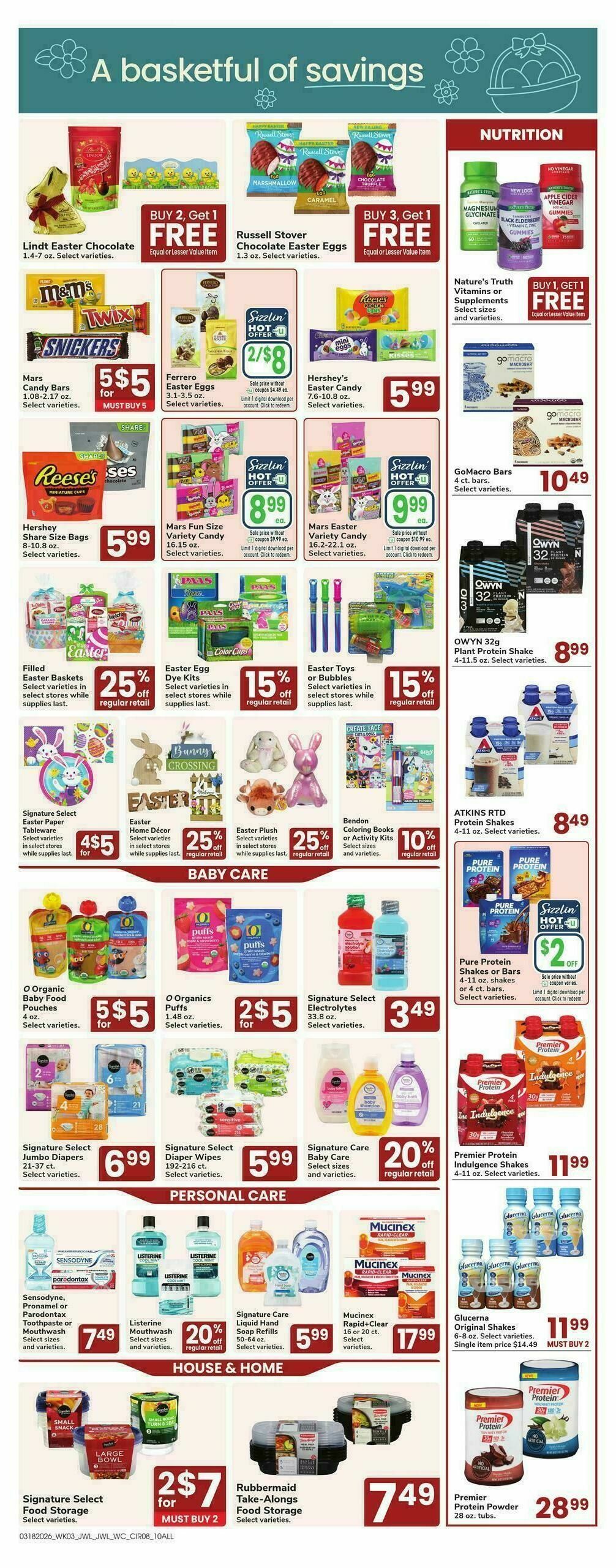 Jewel Osco Weekly Ad from March 18
