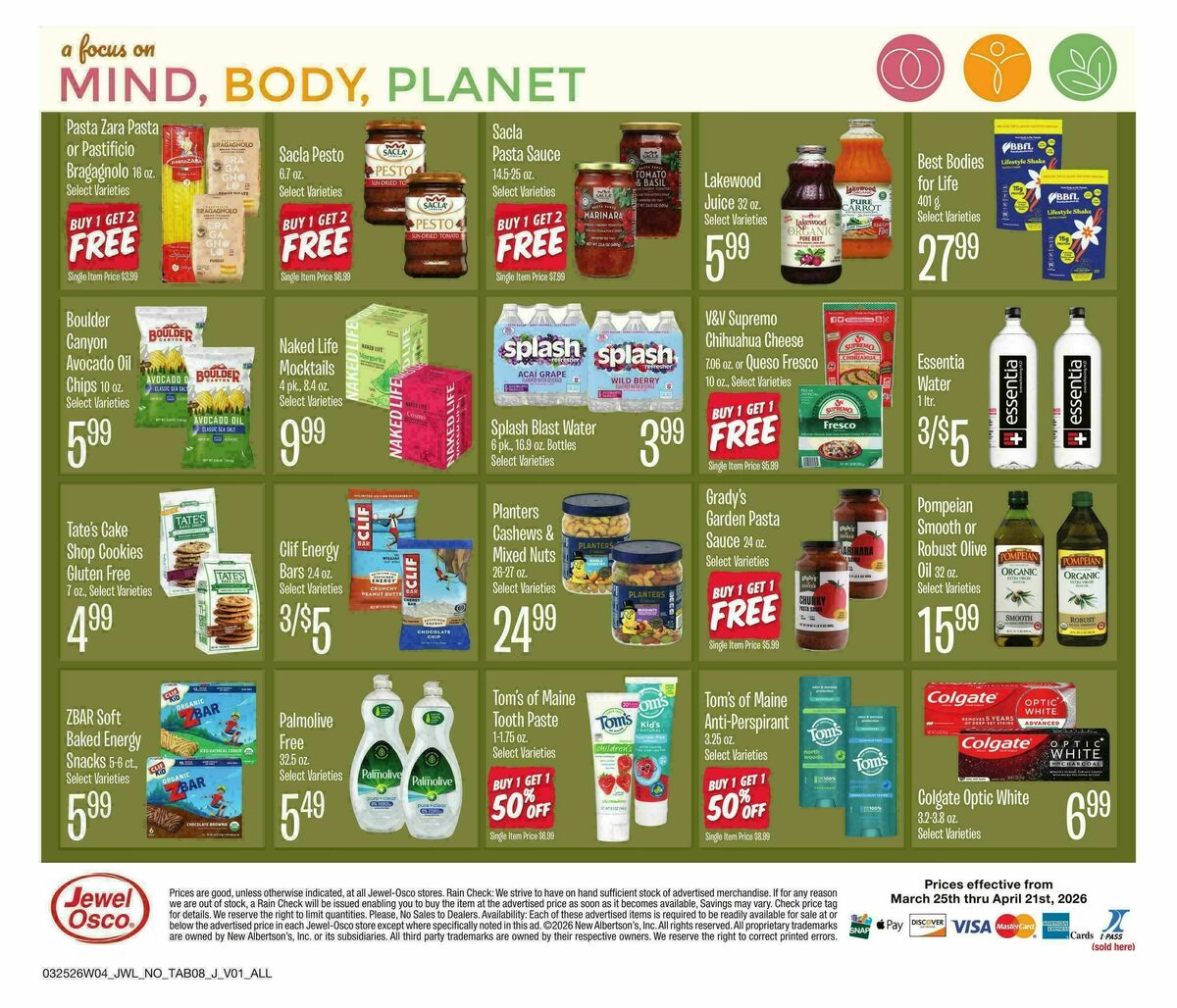 Jewel Osco Organics Guide Weekly Ad from March 25