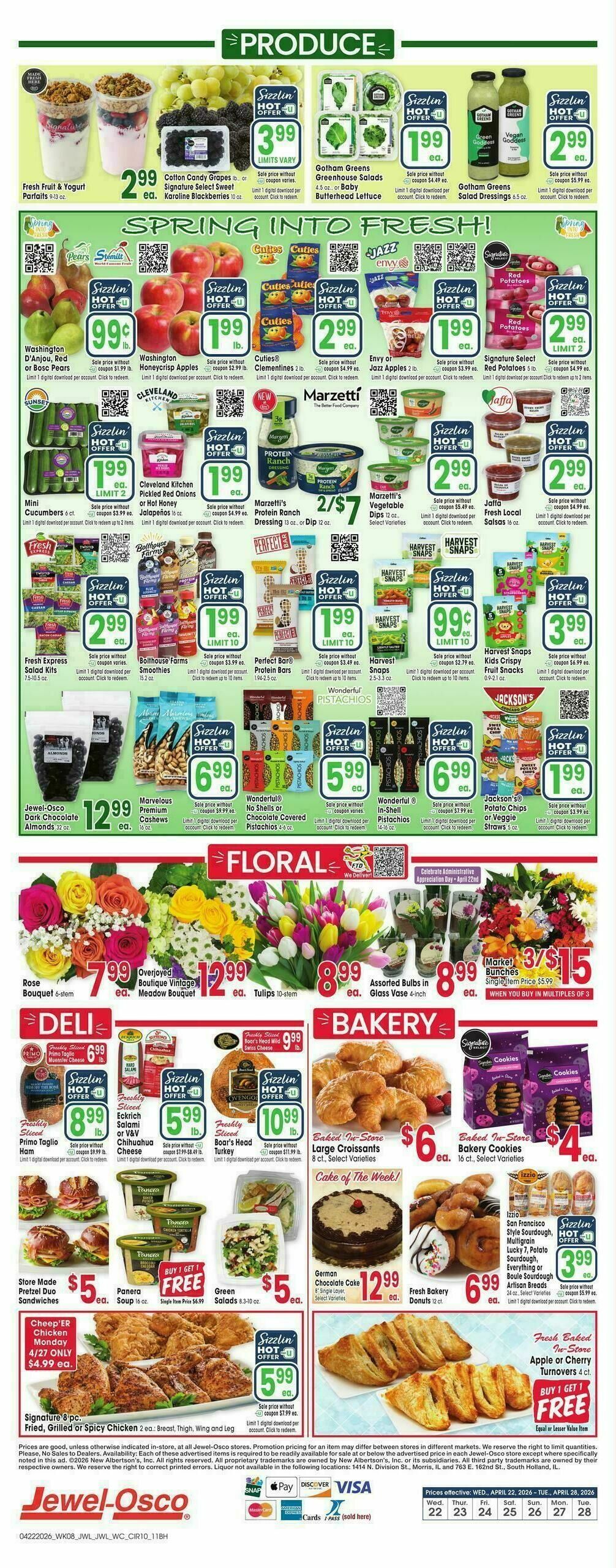 Jewel Osco Weekly Ad from April 22