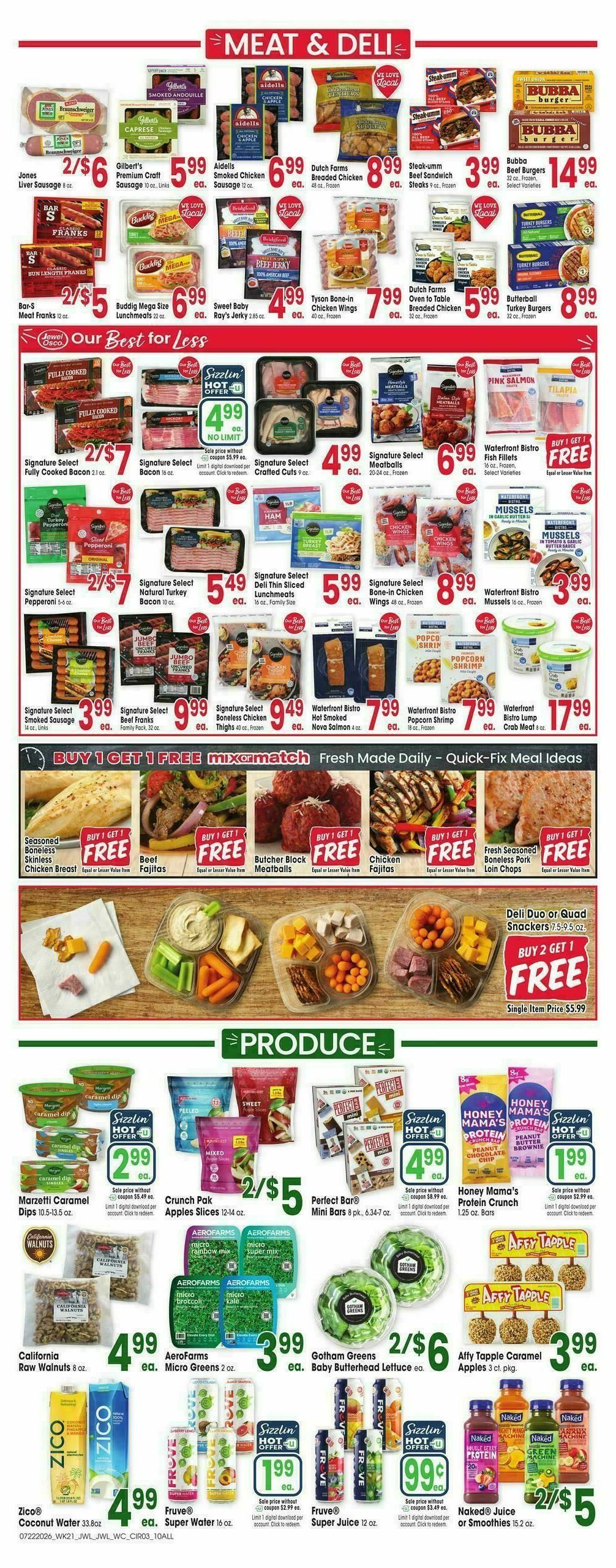 Jewel Osco Weekly Ad from July 22