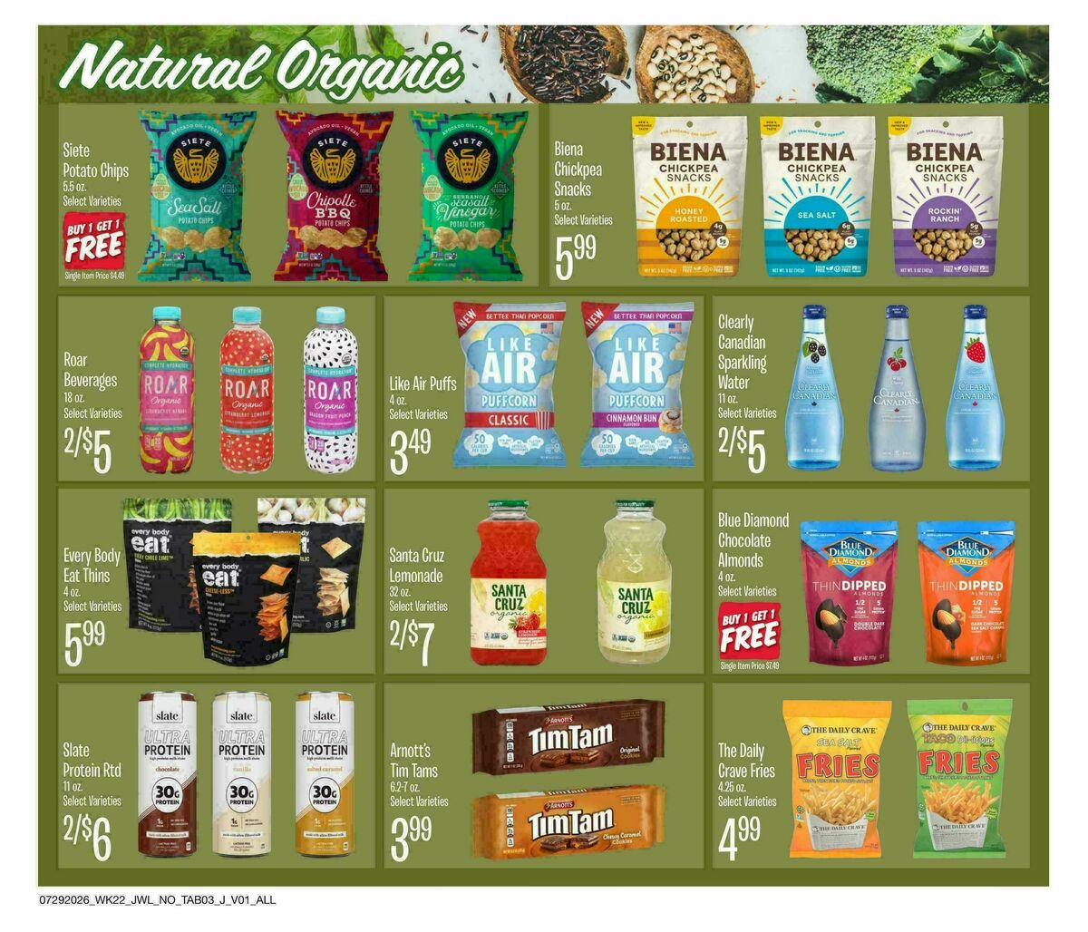 Jewel Osco Organics Guide Weekly Ad from July 29