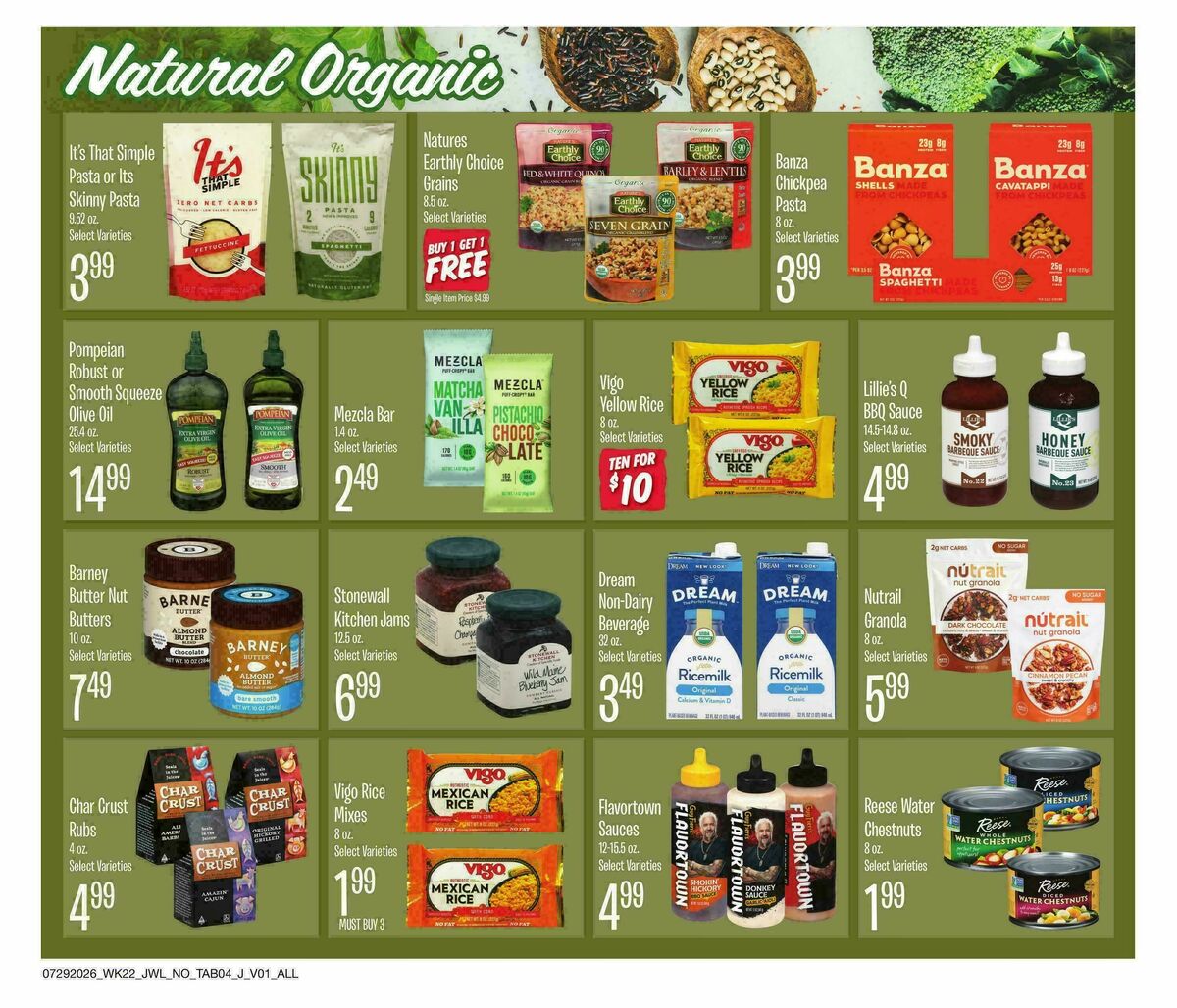 Jewel Osco Organics Guide Weekly Ad from July 29