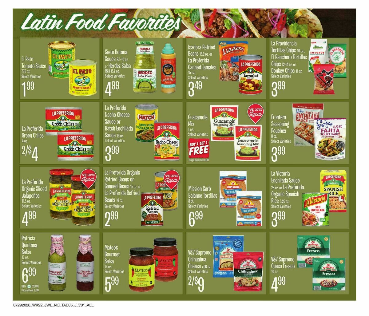 Jewel Osco Organics Guide Weekly Ad from July 29