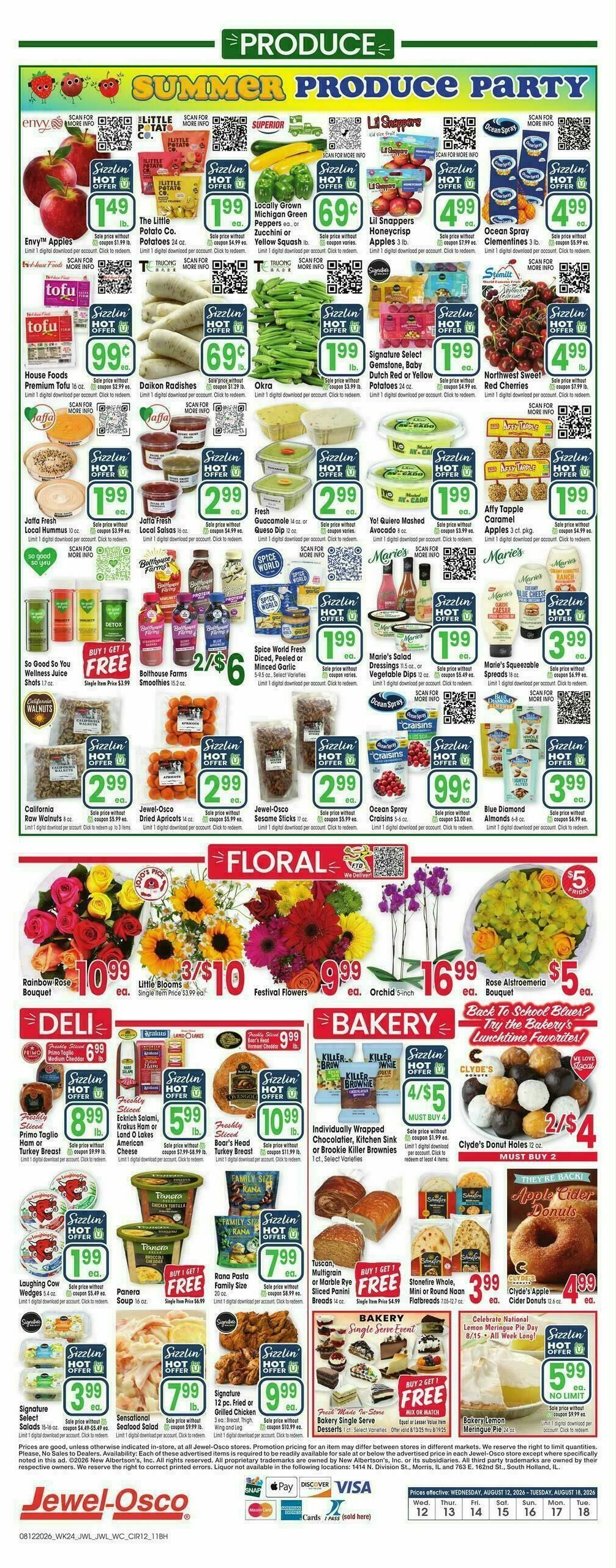 Jewel Osco Weekly Ad from August 12