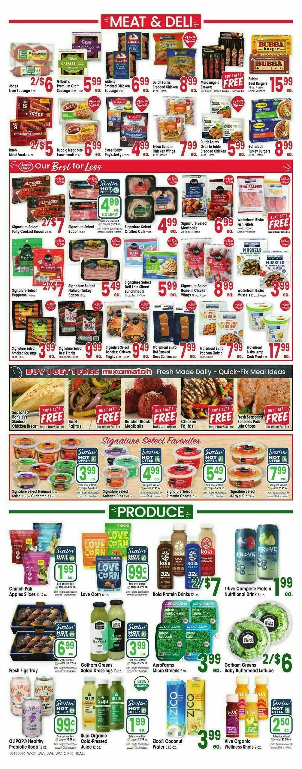 Jewel Osco Weekly Ad from August 12