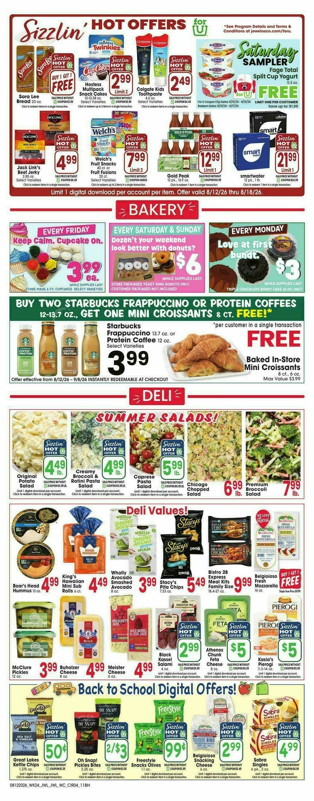 Jewel Osco Weekly Ad from August 12