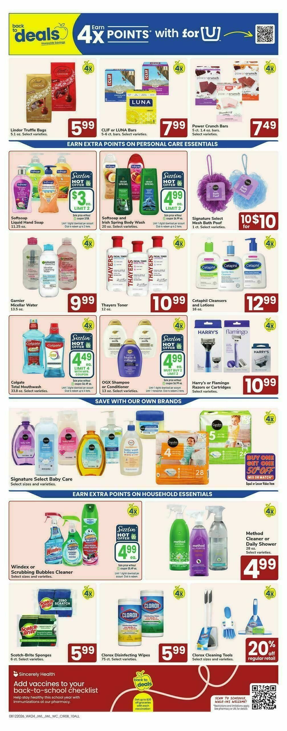 Jewel Osco Weekly Ad from August 12