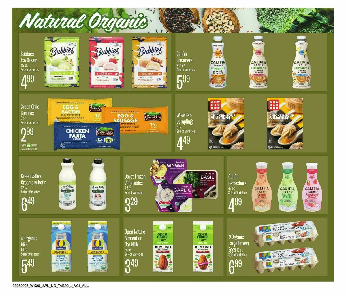Jewel Osco Organics Guide Weekly Ad from August 26