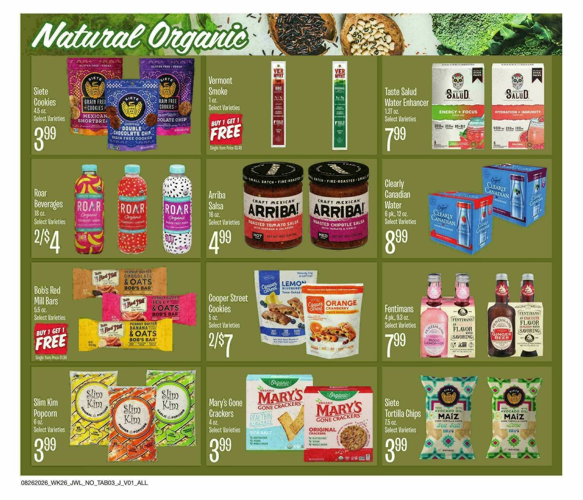 Jewel Osco Organics Guide Weekly Ad from August 26