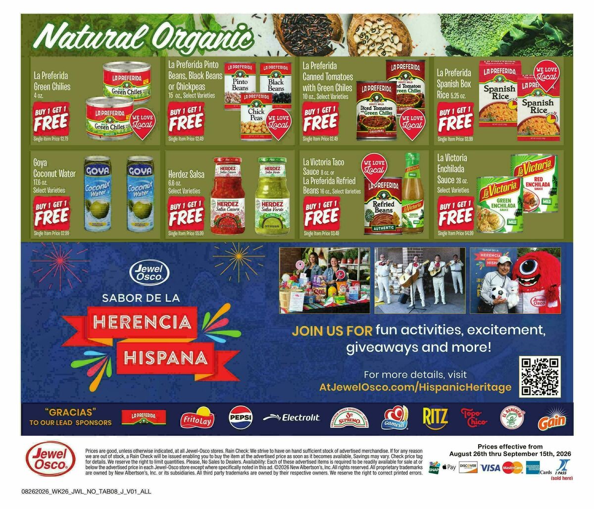 Jewel Osco Organics Guide Weekly Ad from August 26