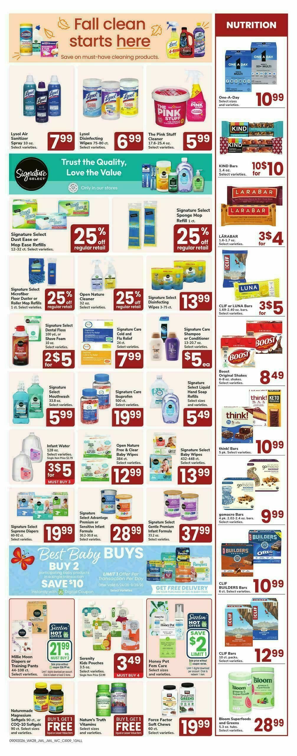 Jewel Osco Weekly Ad from September 9