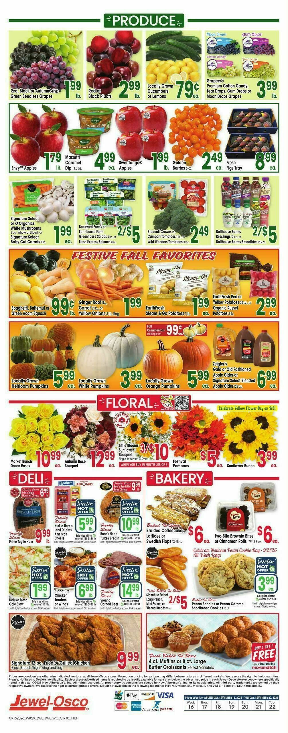 Jewel Osco Weekly Ad from September 16