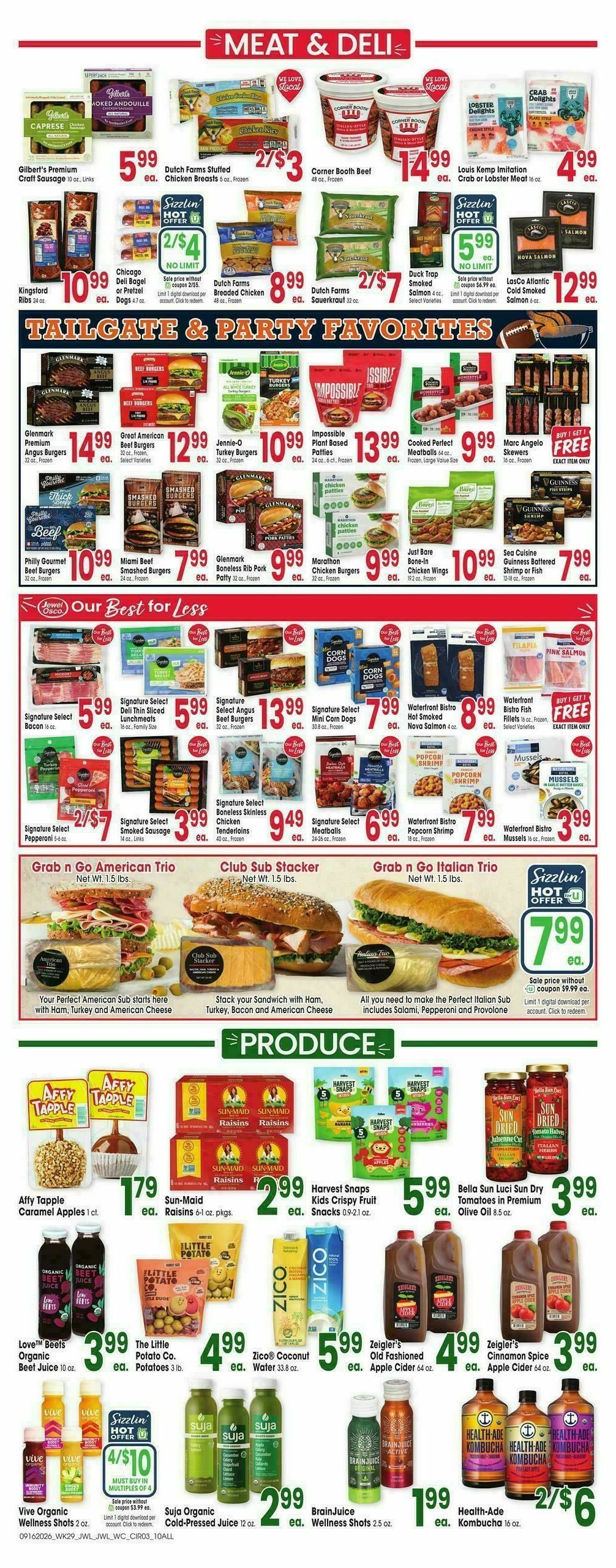 Jewel Osco Weekly Ad from September 16