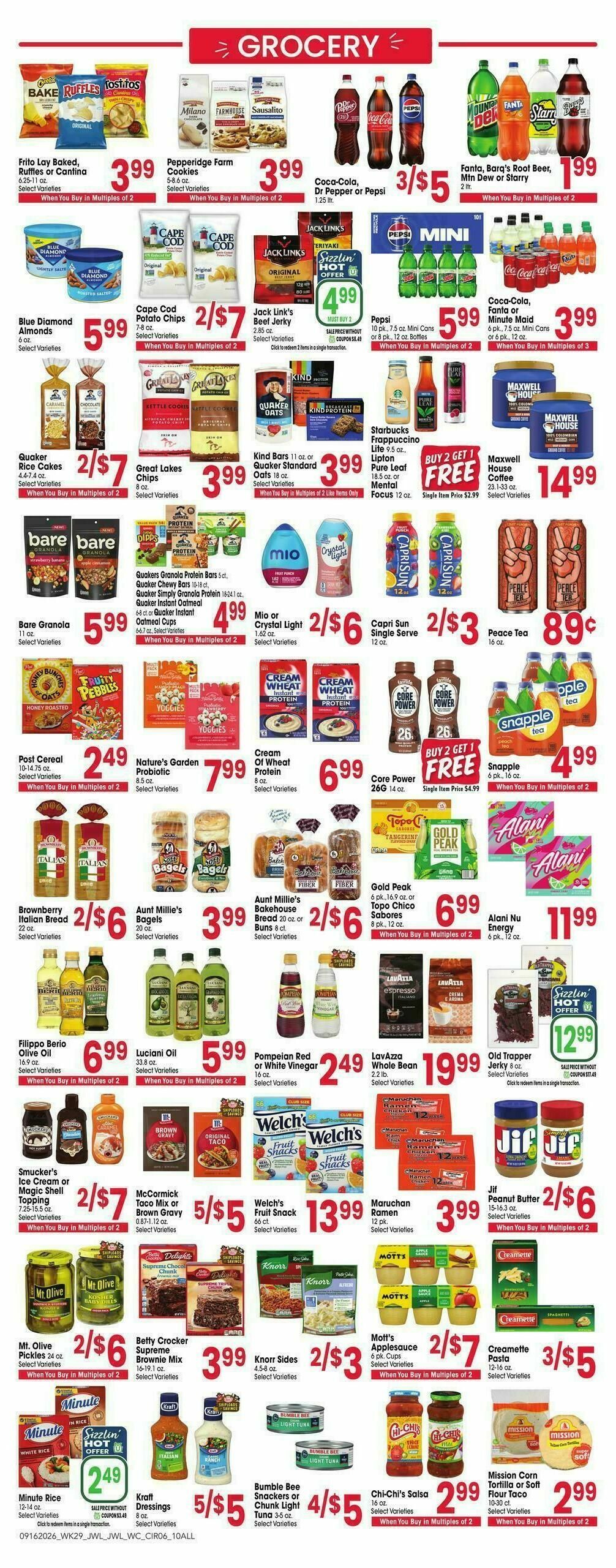 Jewel Osco Weekly Ad from September 16