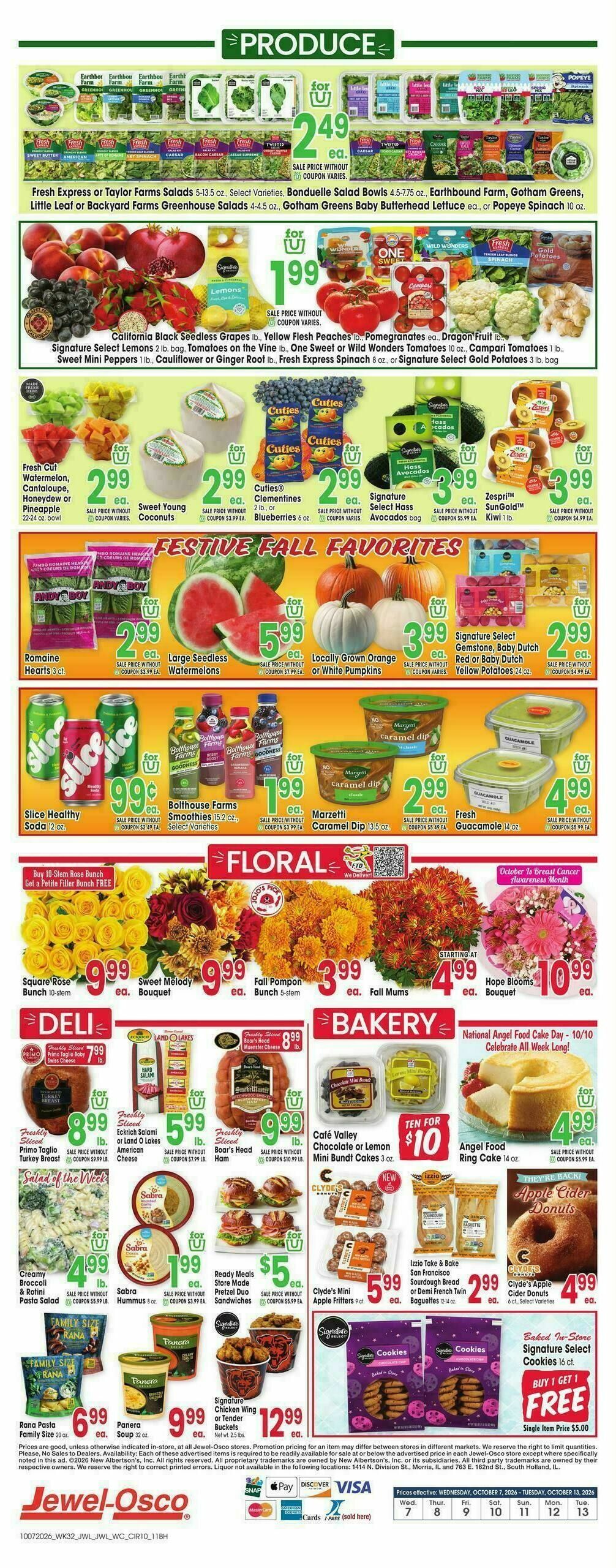 Jewel Osco Weekly Ad from October 7