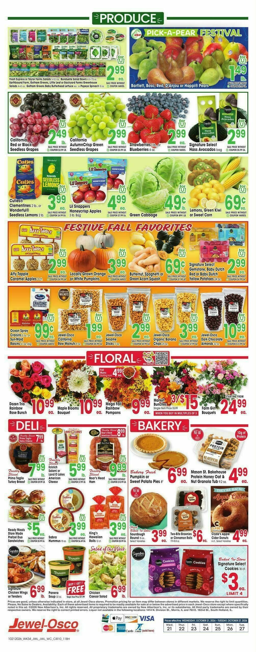Jewel Osco Weekly Ad from October 21