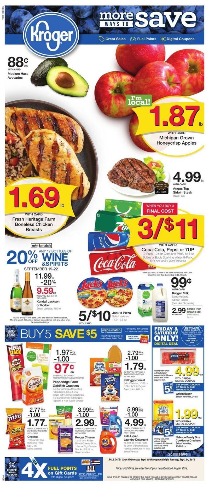 Kroger Weekly Ad from September 18