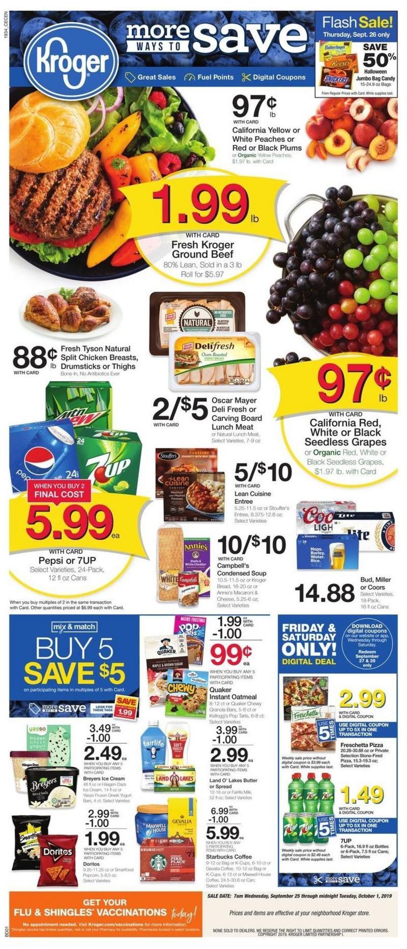 Kroger Weekly Ad from September 25
