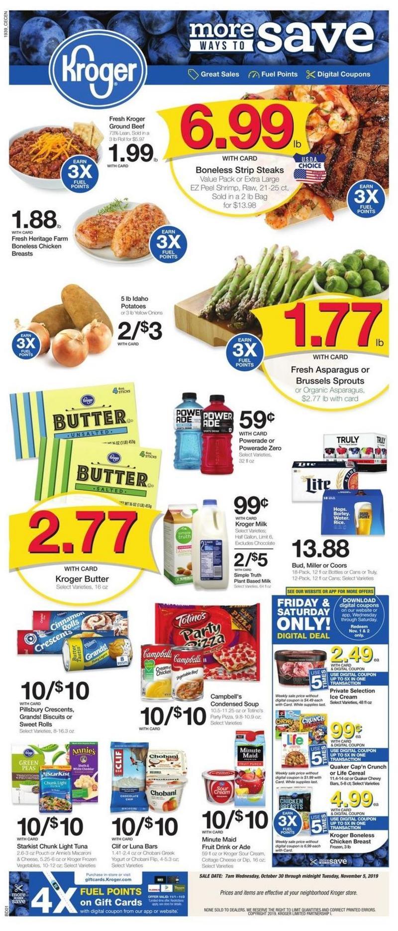 Kroger Weekly Ad from October 30