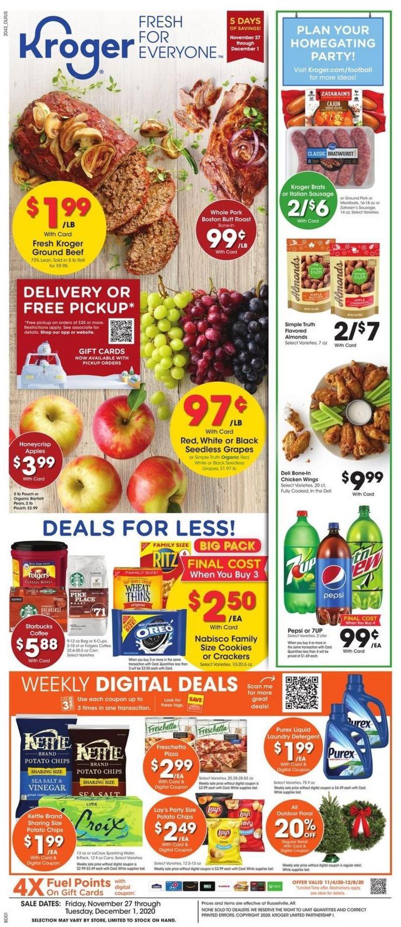 Kroger Weekly Ad from November 27