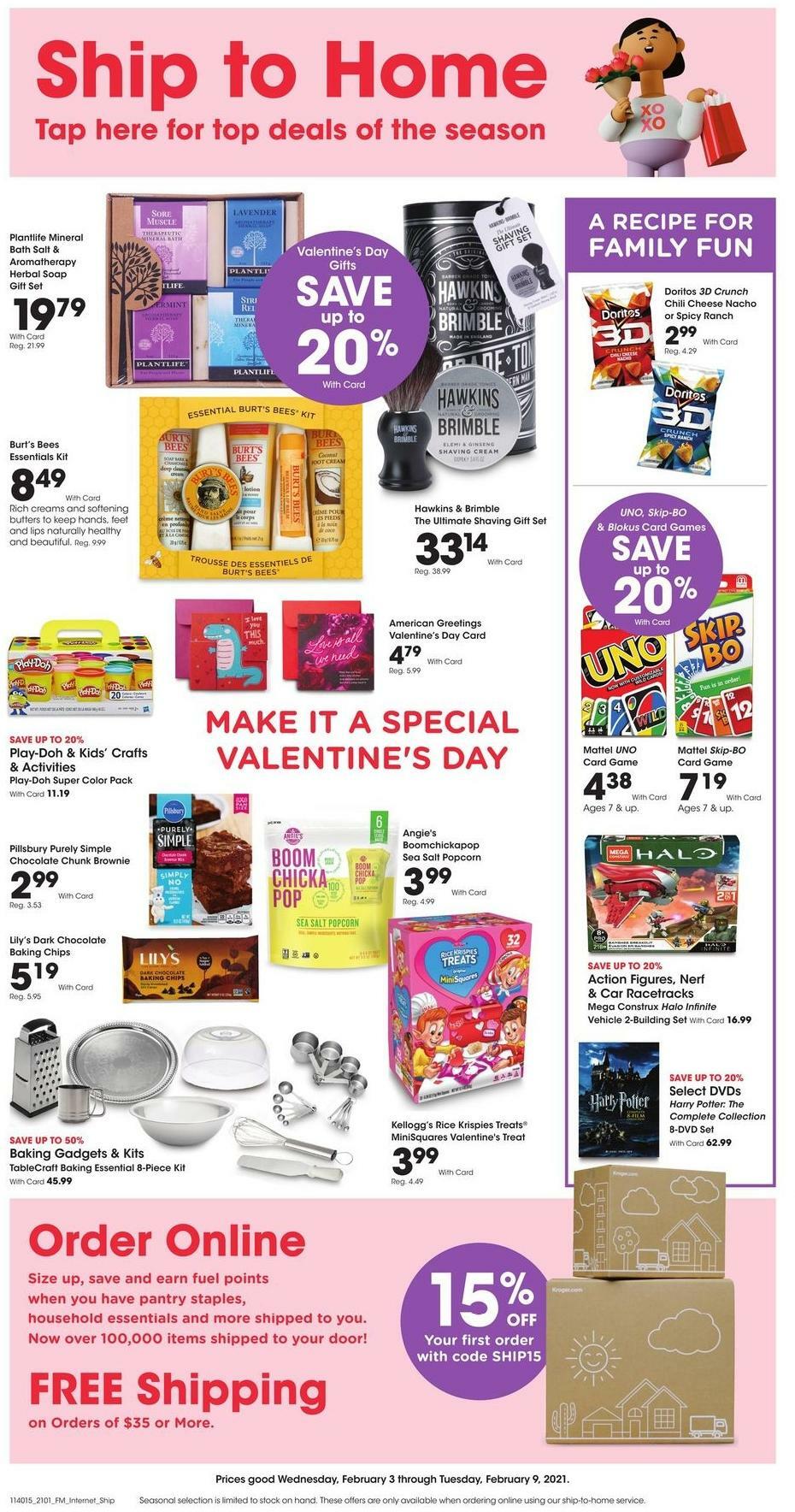 Kroger Ship to Home Weekly Ad from February 3