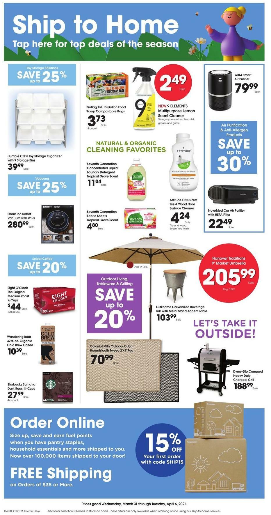 Kroger Ship to Home Weekly Ad from March 31
