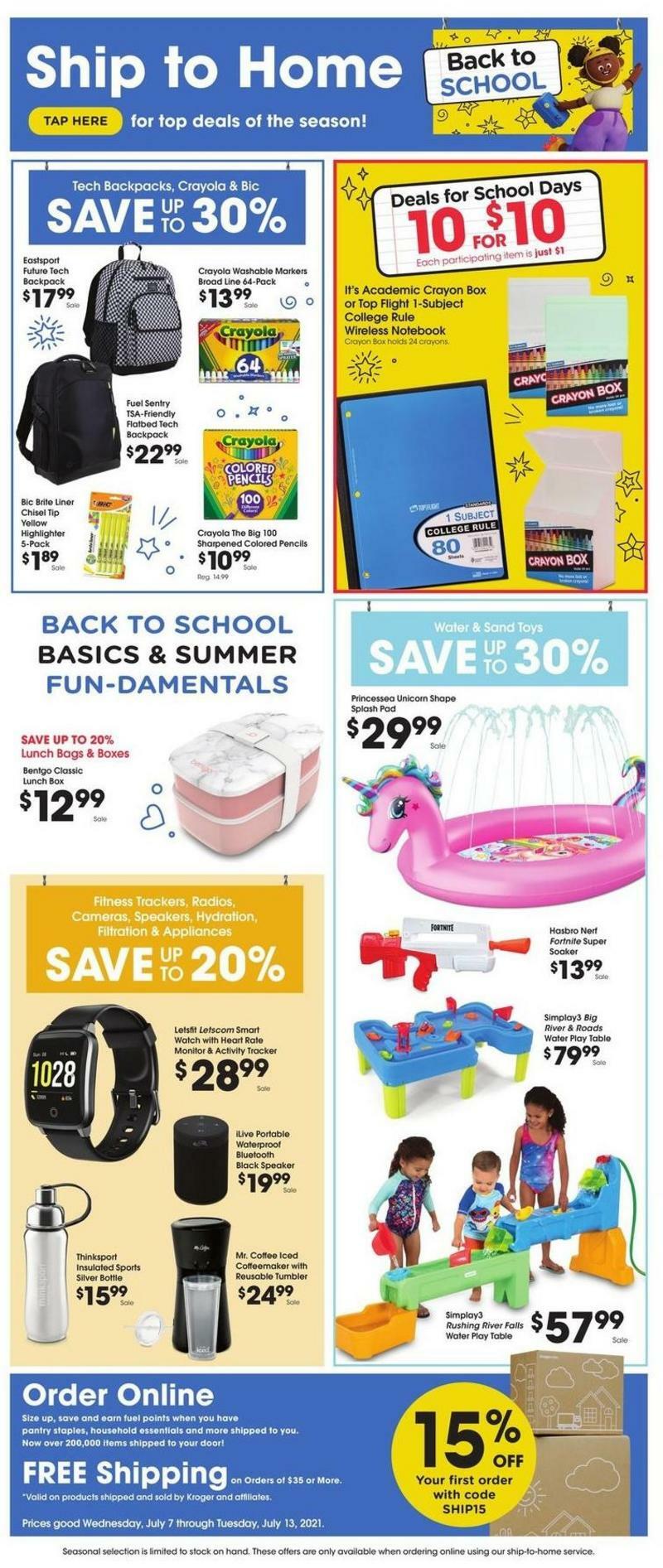 Kroger Ship to Home Weekly Ad from July 7