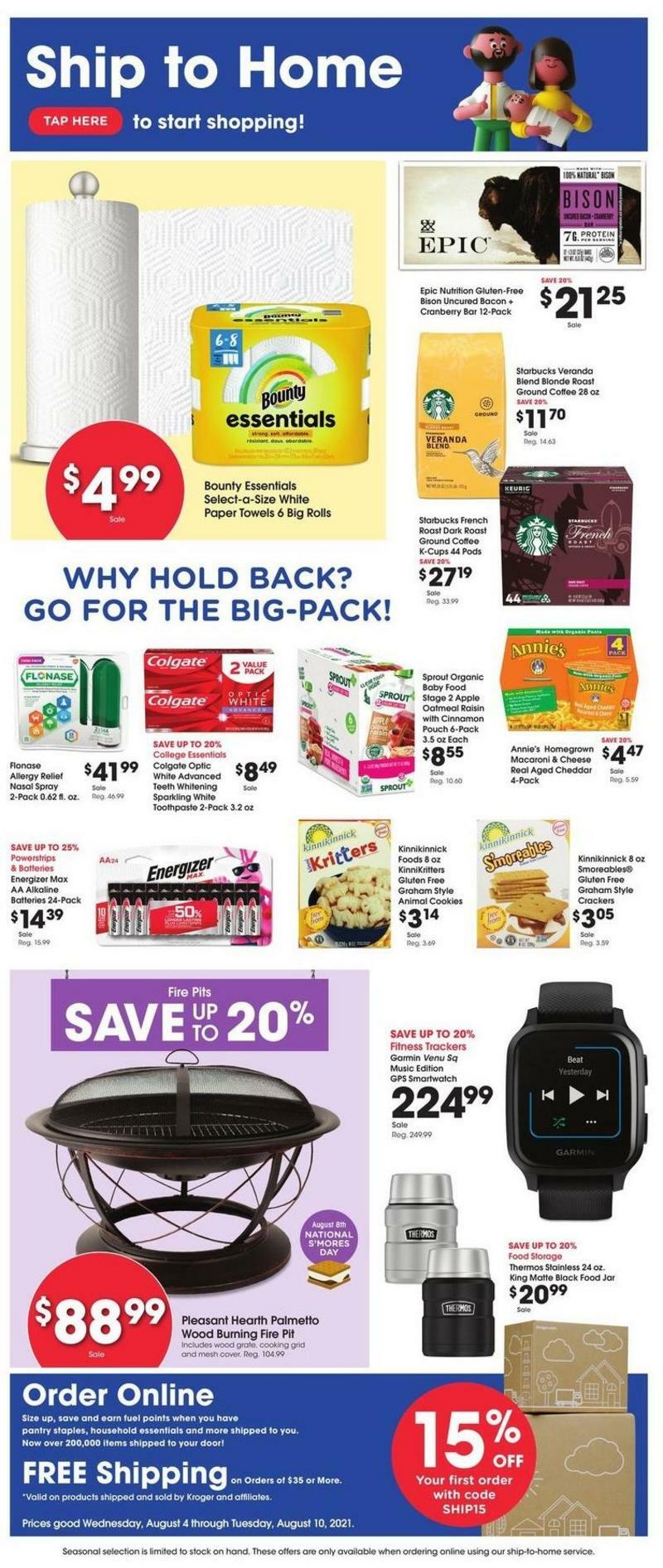 Kroger Ship to Home Weekly Ad from August 4