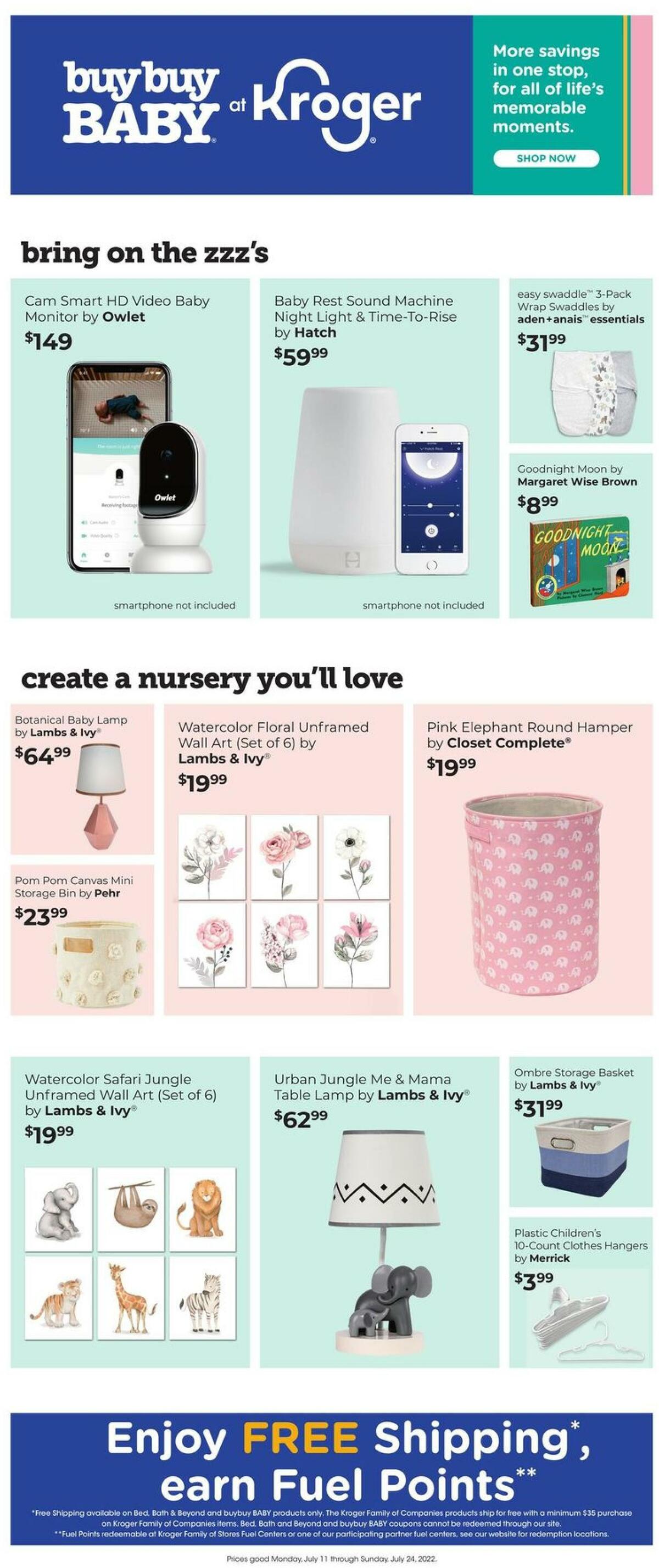 Kroger Bed, Bath & Beyond Weekly Ad from July 11