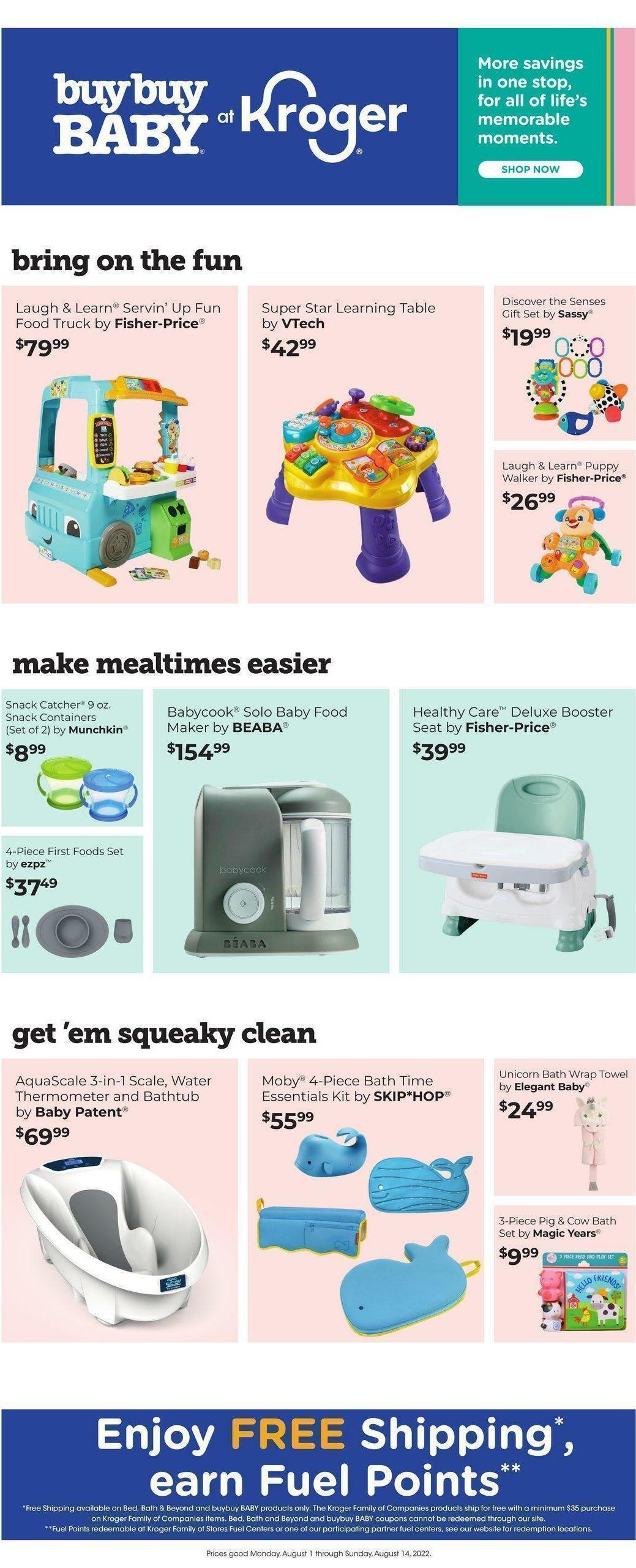 Kroger Bed, Bath & Beyond Weekly Ad from August 1