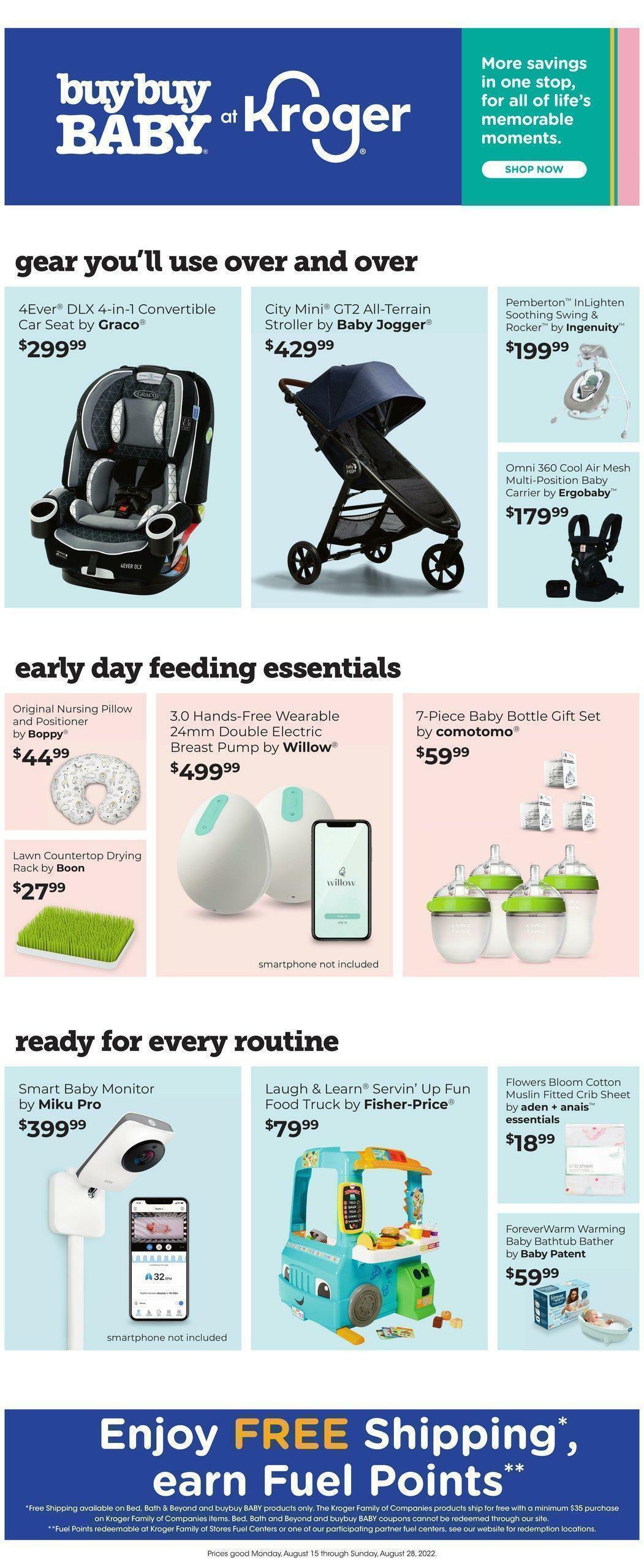 Kroger Bed, Bath & Beyond Weekly Ad from August 15