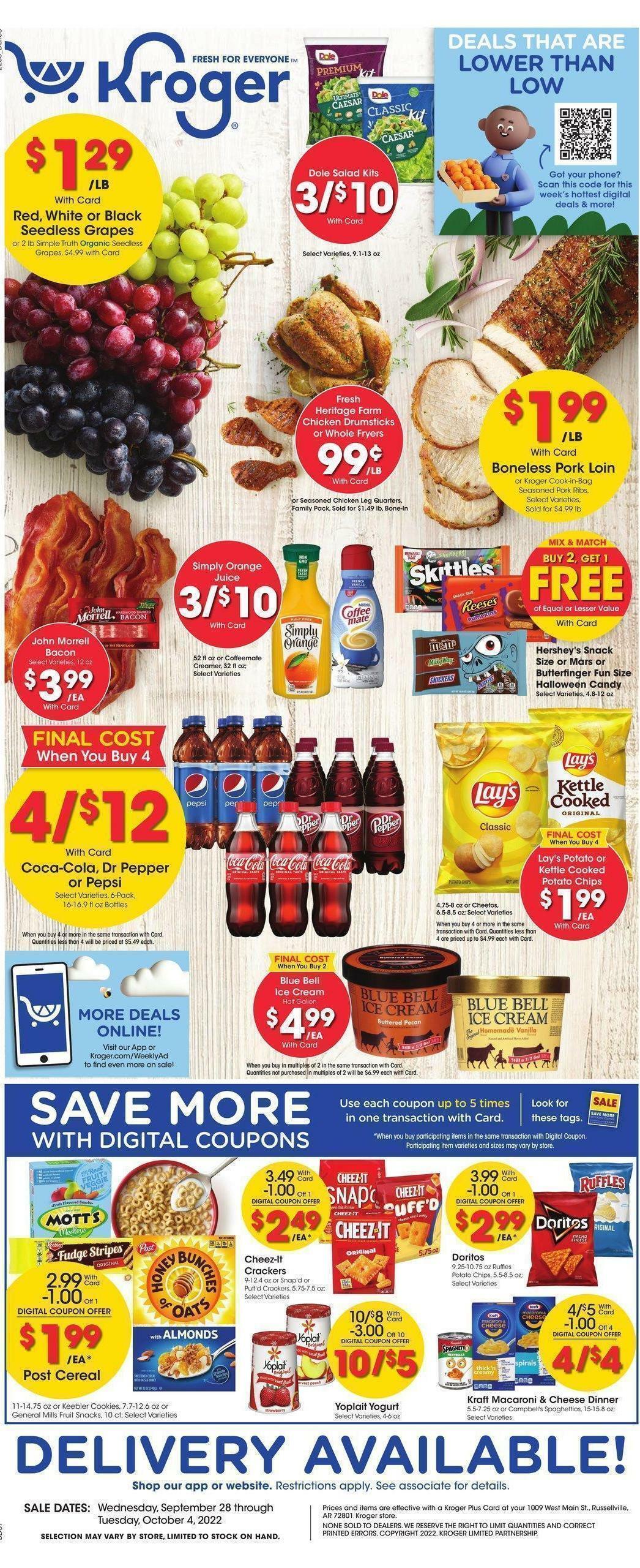Kroger Weekly Ad from September 28