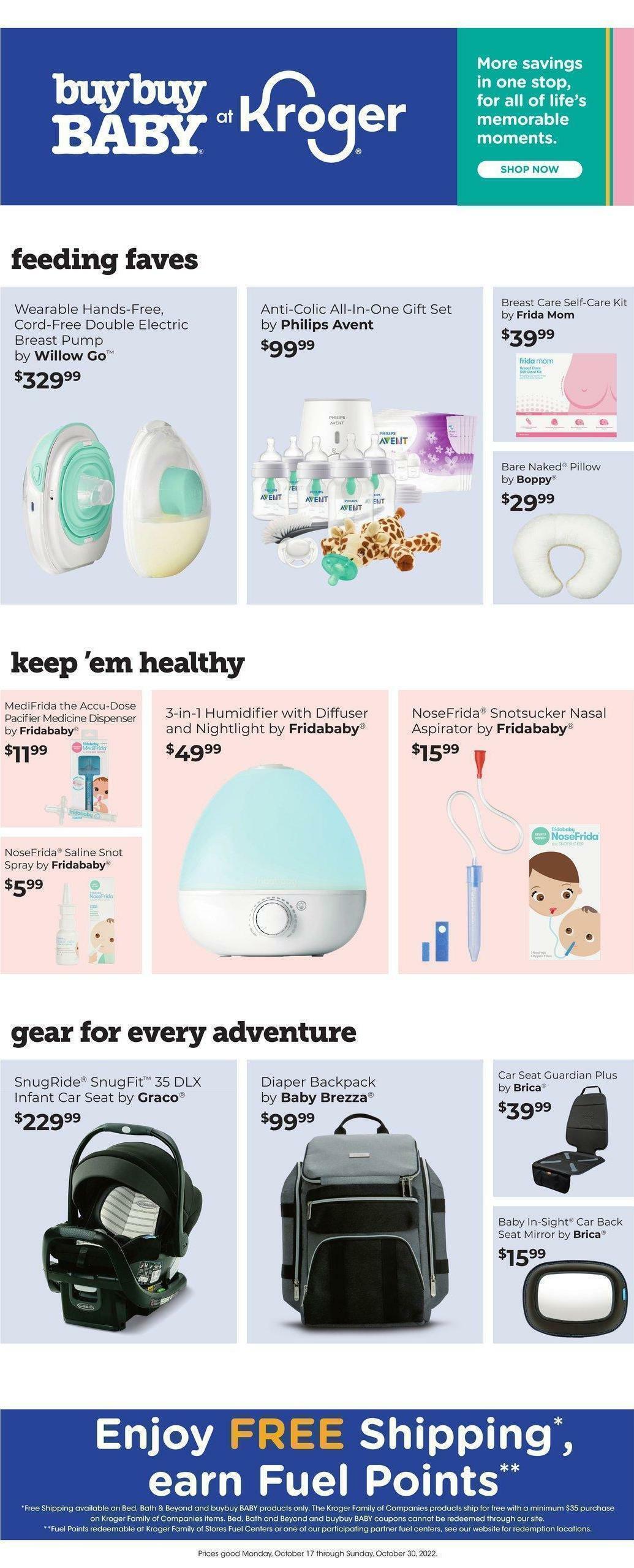 Kroger Bed, Bath & Beyond Weekly Ad from October 17