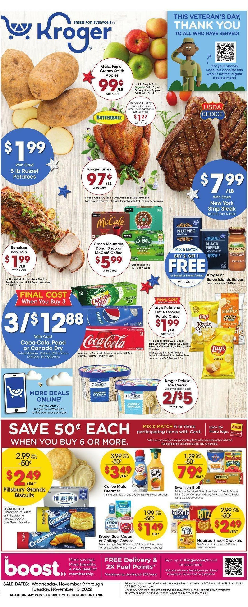 Kroger Weekly Ad from November 9