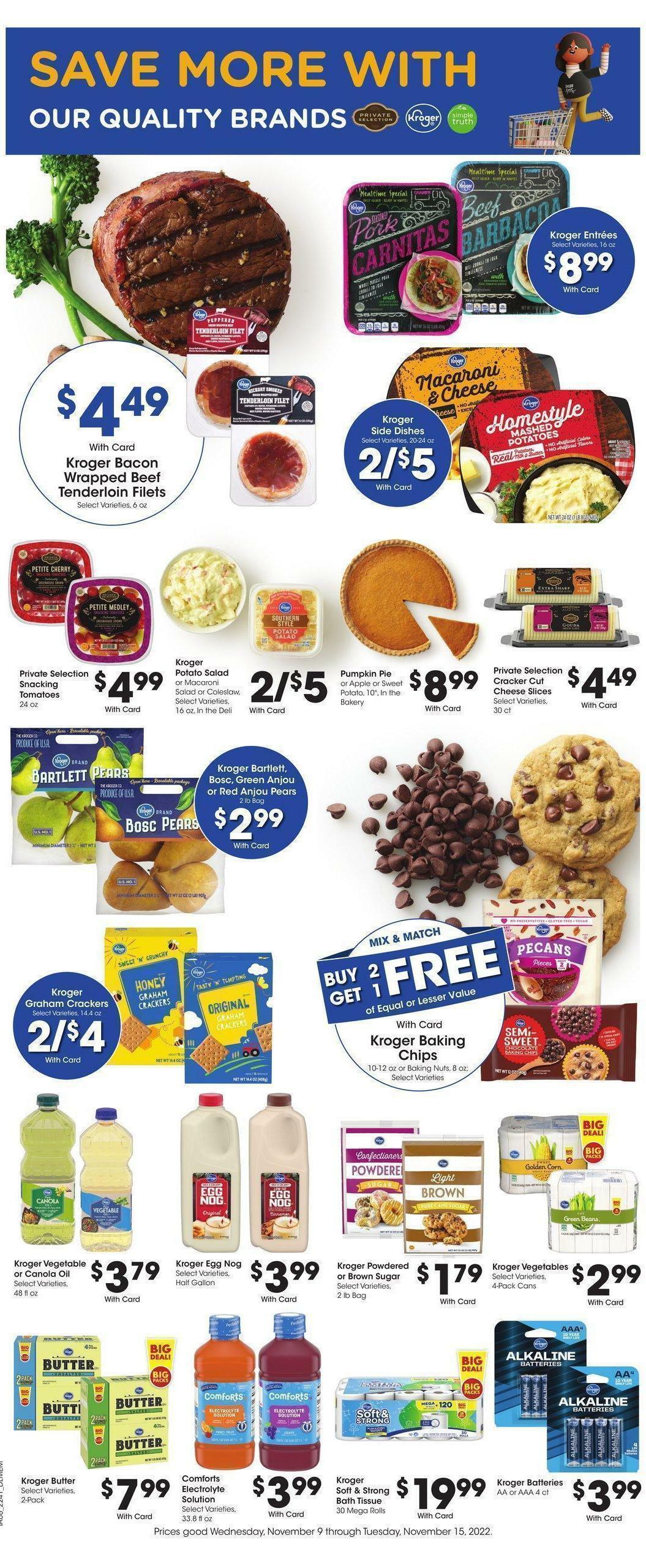 Kroger Weekly Ad from November 9