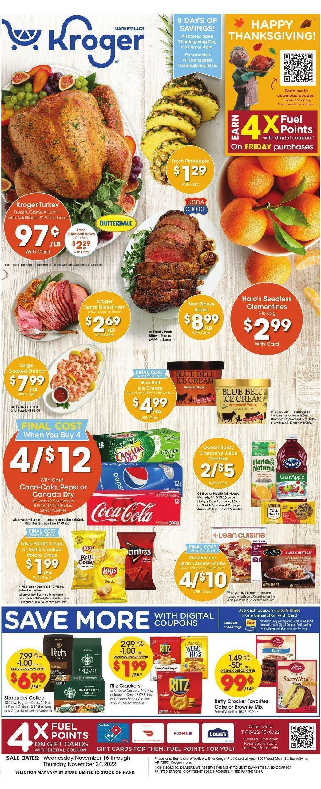 Kroger Weekly Ad from November 16