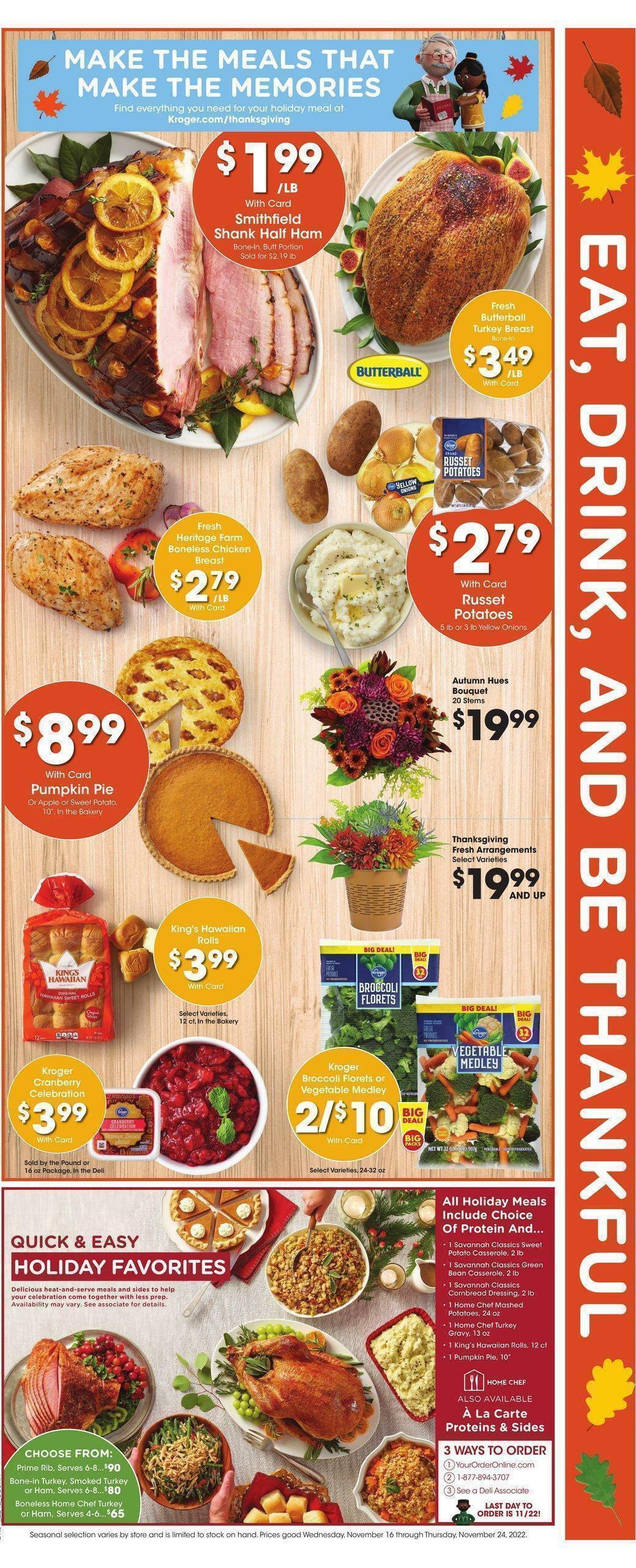 Kroger Weekly Ad from November 16