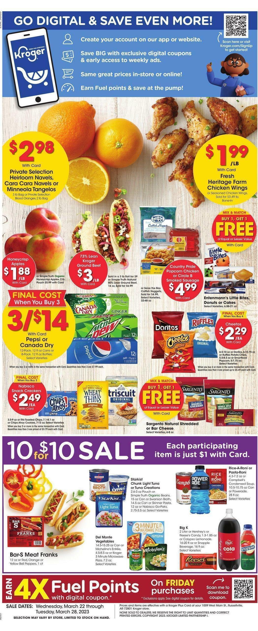 Kroger Weekly Ad from March 22