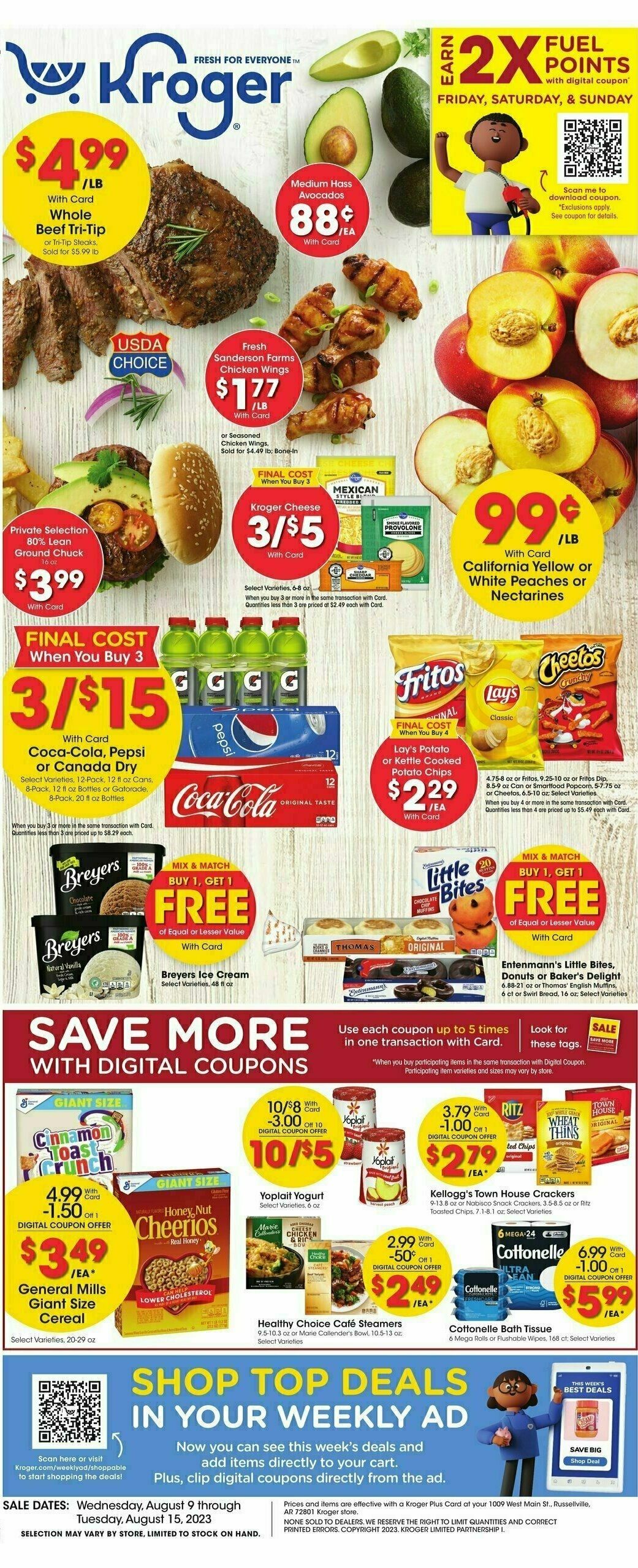 Kroger Weekly Ad from August 9